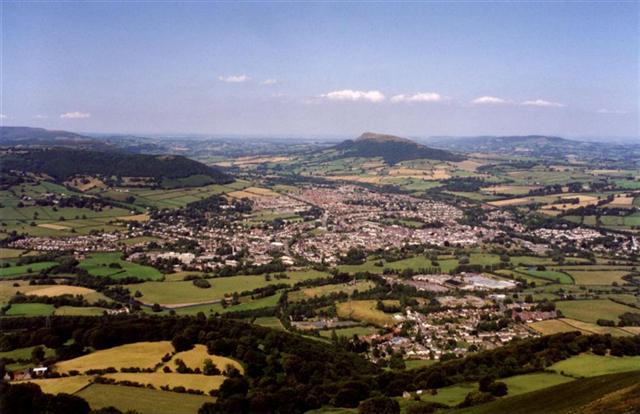 View of Abergavenny, Monmouthshire taken from the Blorenge